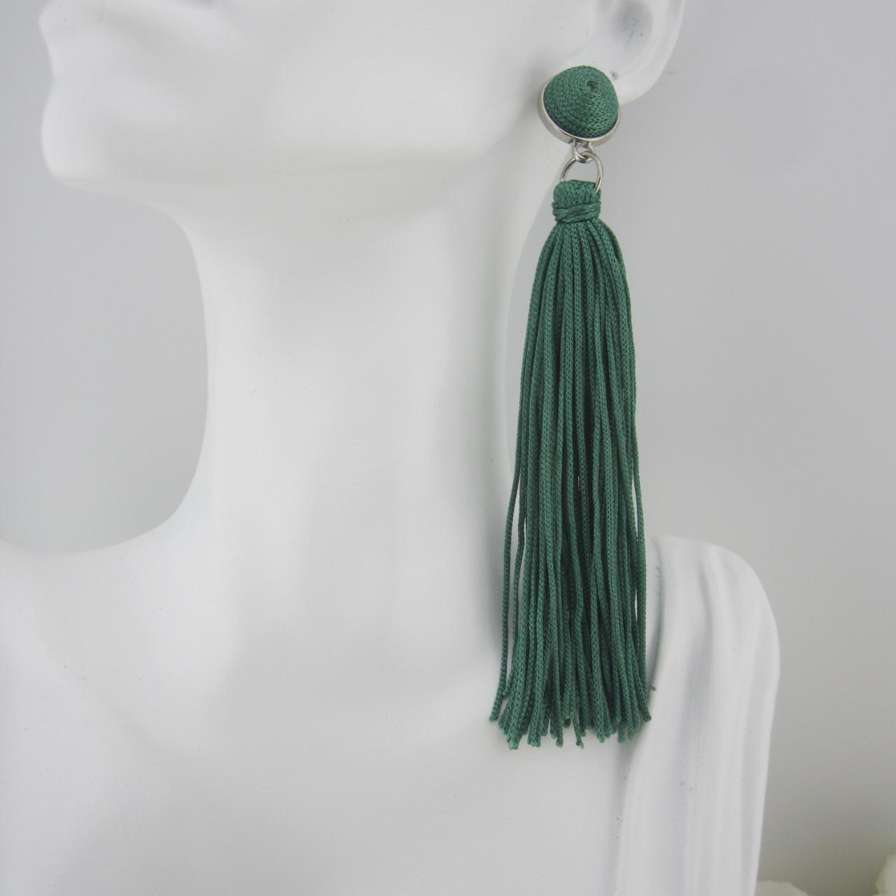 Mint on sale tassel earrings