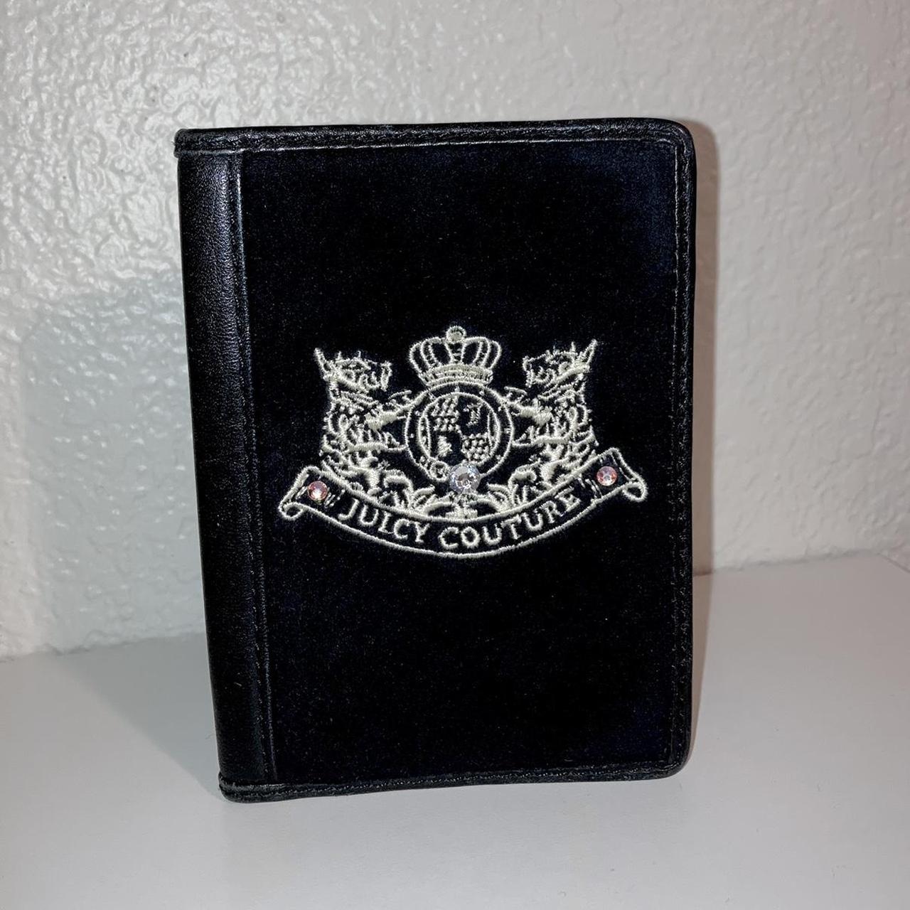 Vintage black velour juicy couture passport cover... Depop