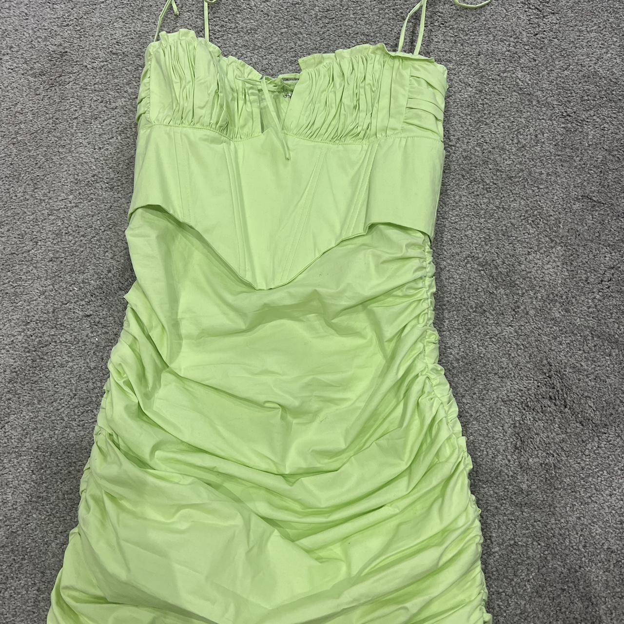 Green oh Polly corset style mini dress Size 10,... Depop