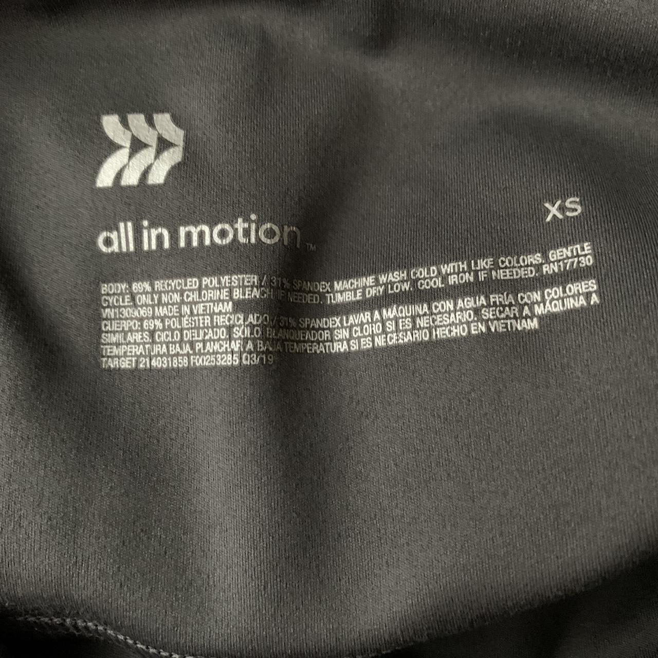 all in motion leggings, size xs, cute ruched bottom, in