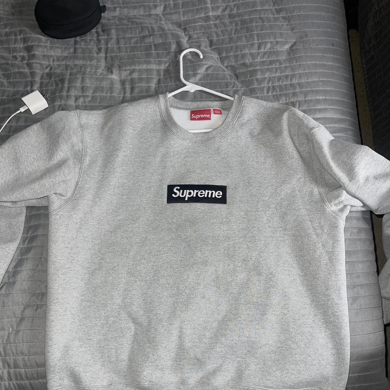 Supreme Box Logo crewneck FW22 Heather Grey 9.9/10... - Depop