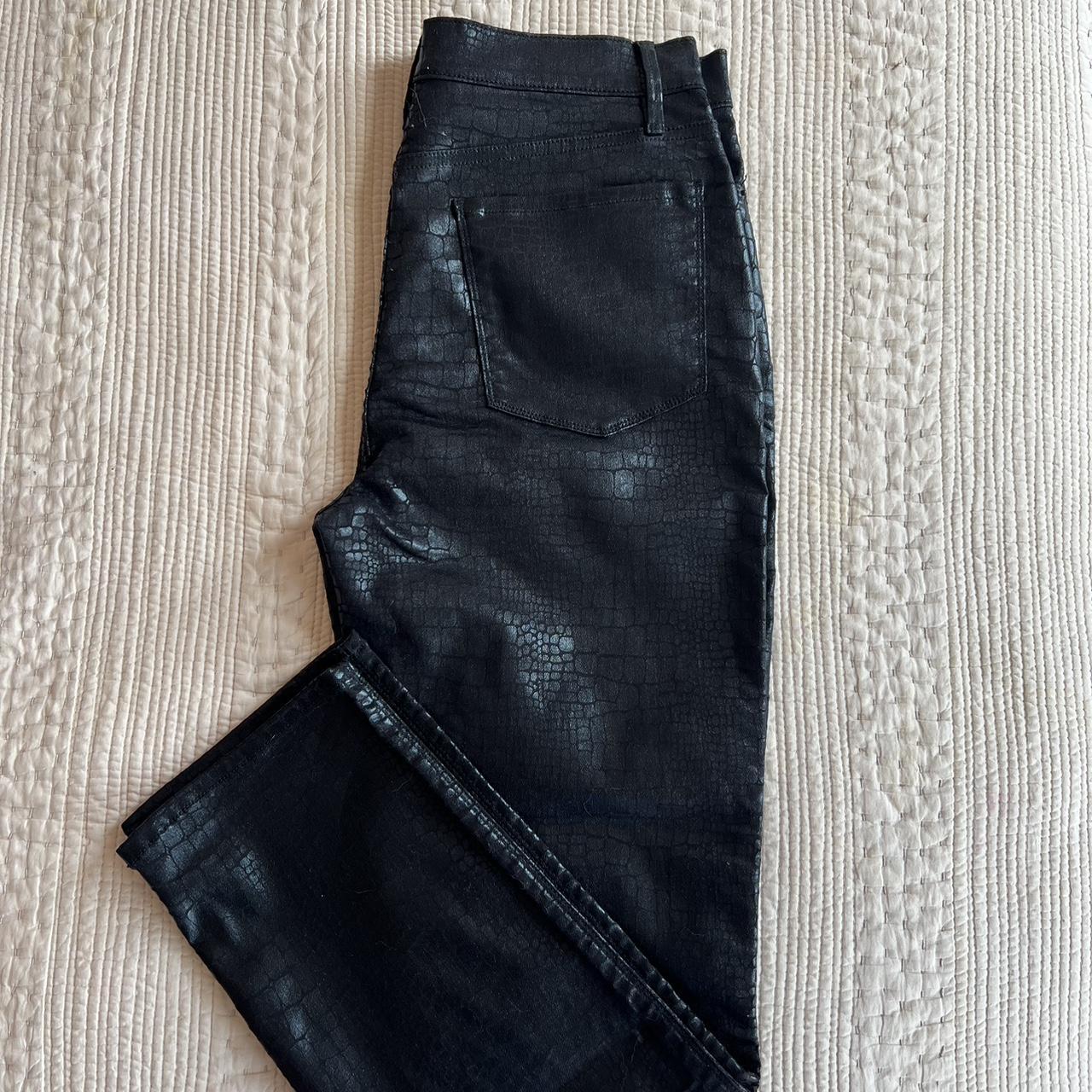 FRAME - faux crocodile, faux leather mid-rise pants,... - Depop