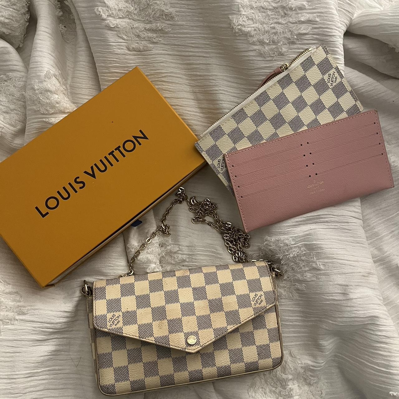 Louis Vuitton Women's Cream and Grey Bag | Depop