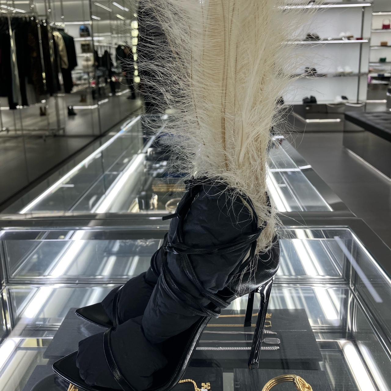 Feather Heels Saint Laurent Talitha Feather Sandals Saint Laurent