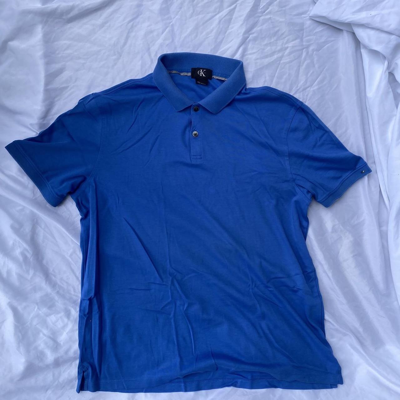 Calvin Klein mens, Blue, Polo Shirt In great... - Depop