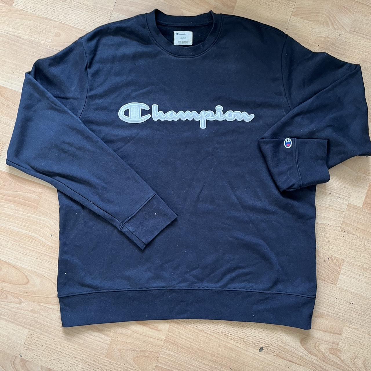 Vintage Embroidered Box Logo Champion Sweatshirt Heavy - Depop