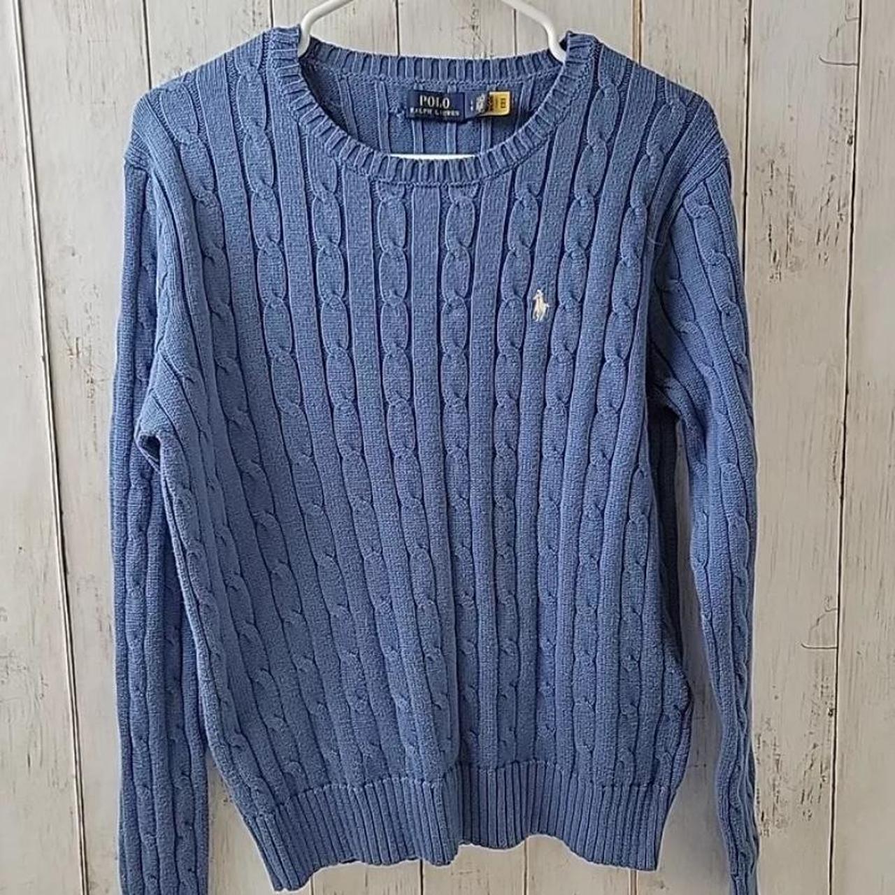 トップス 90s Polo Ralph Lauren P Logo Cotton Knit Polo Ralph Lauren icon logo cotton knit jumper in navy marl