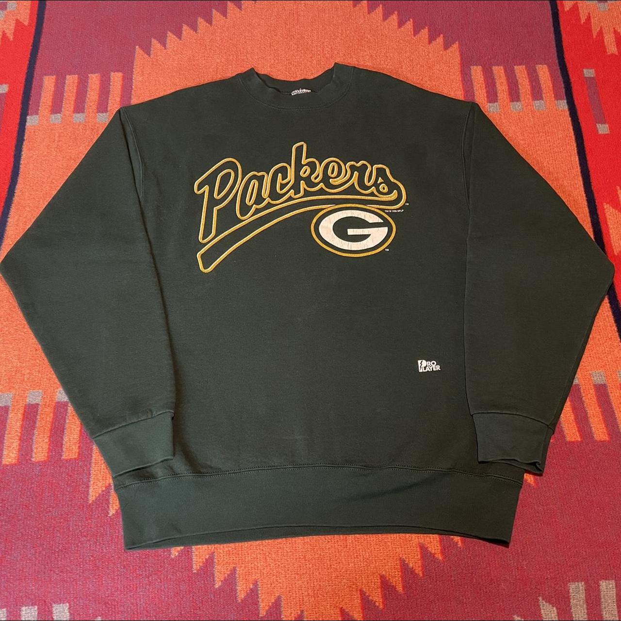 Green Bay Packers Hoodie Mens Medium Gray Yellow Pullover NFL