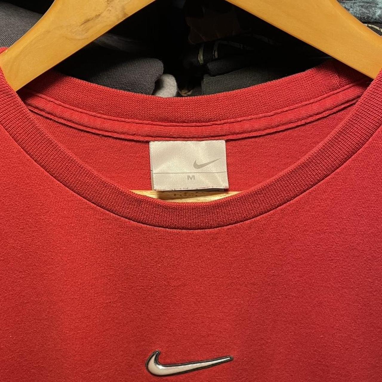 Nike Men's Red and Silver T-shirt | Depop