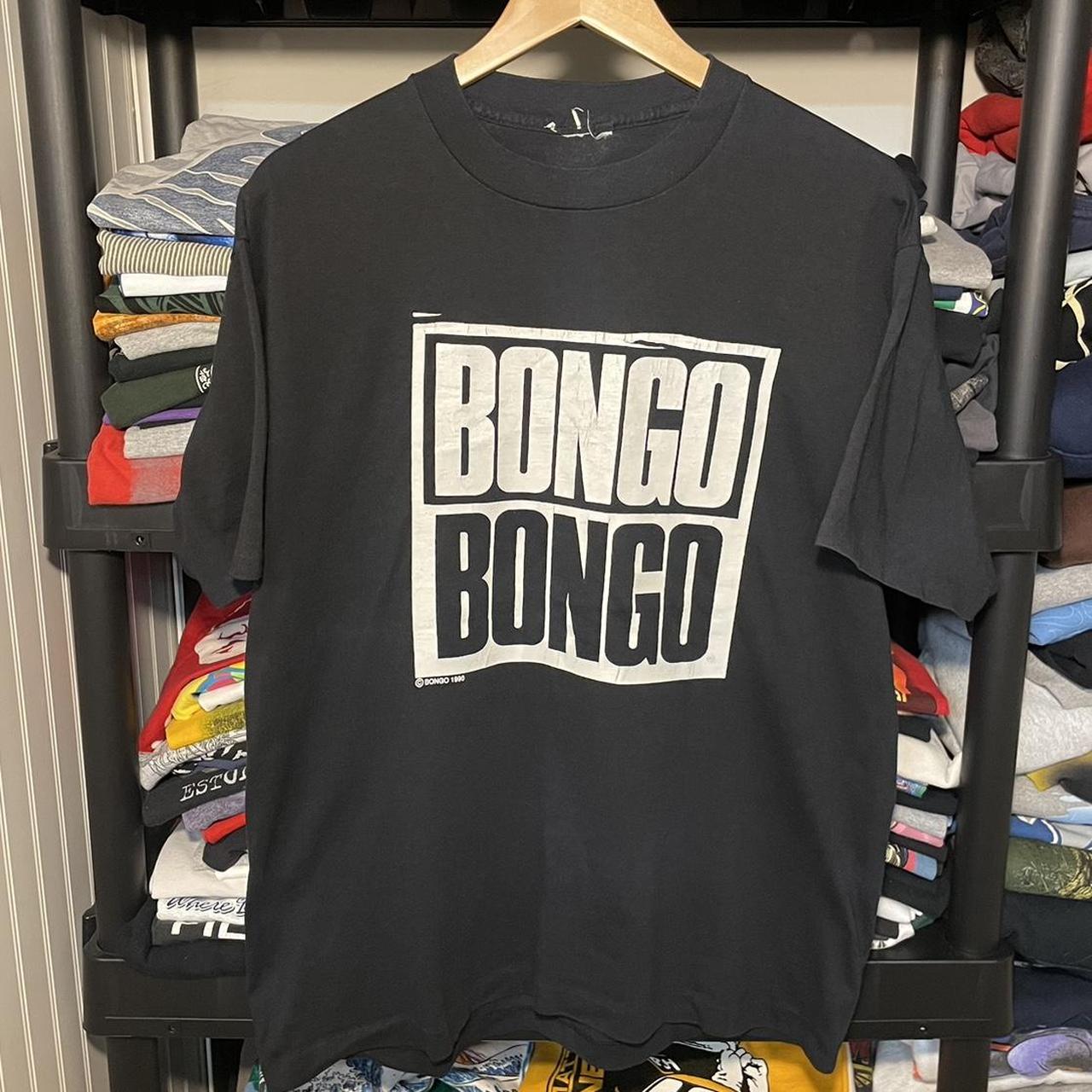 Vintage 1990 Bongo Jeans Logo Graphic T-Shirt Black... - Depop