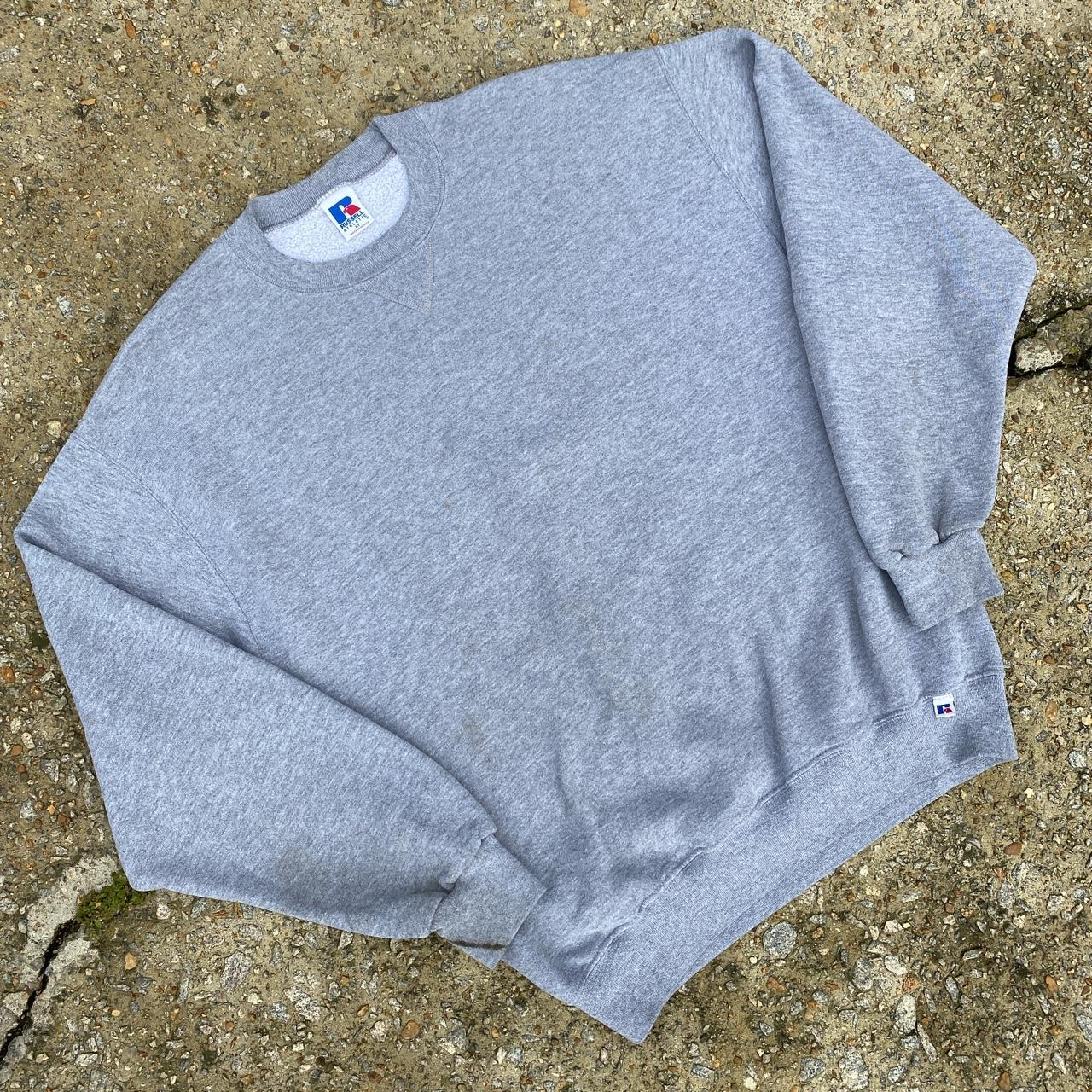 Russell Athletic Men's Grey and White Sweatshirt