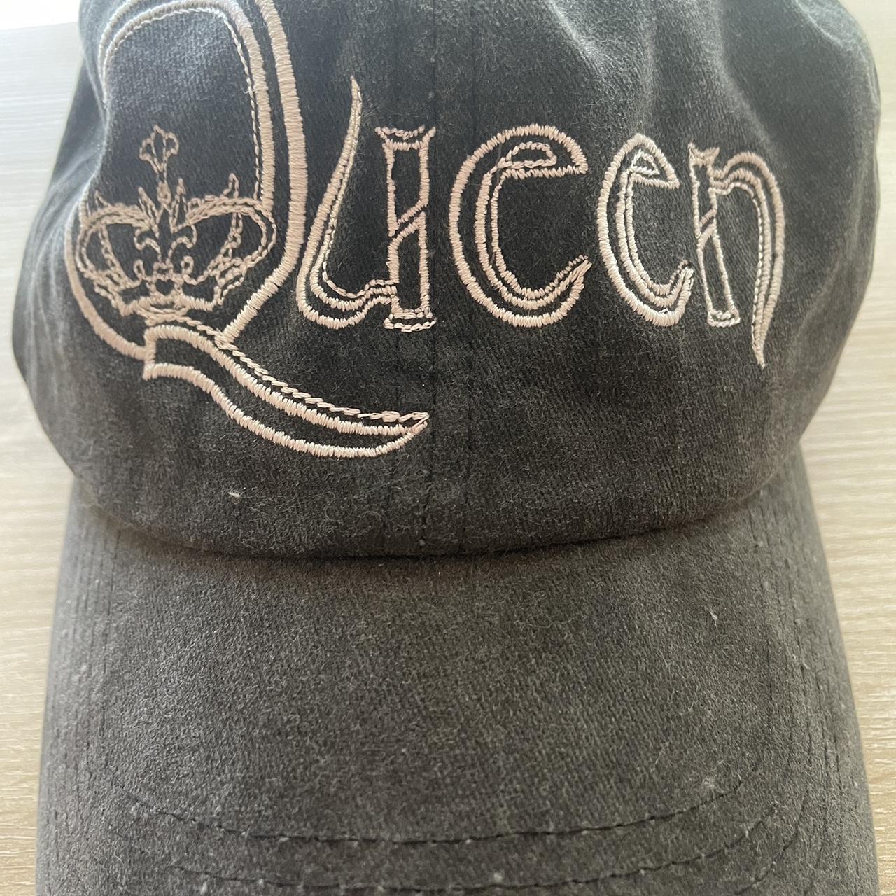 Men's White and Black Hat Depop