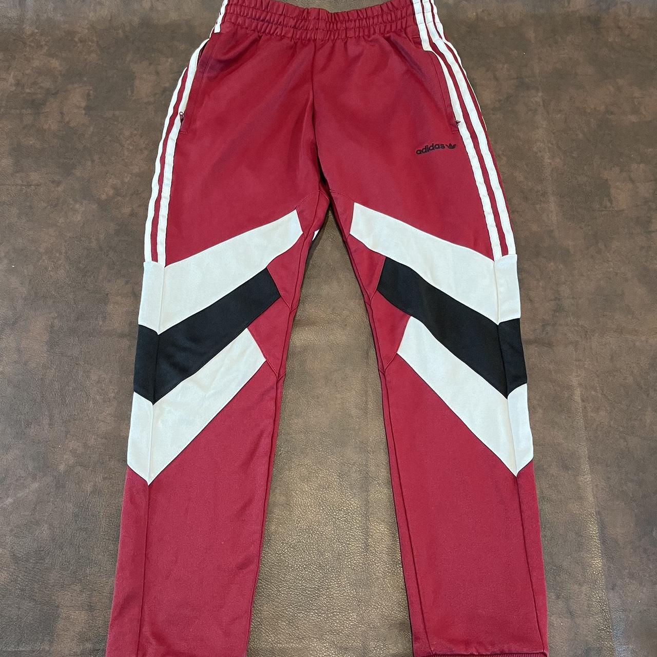 Adidas Red Track Pants Made in Pakistan Depop