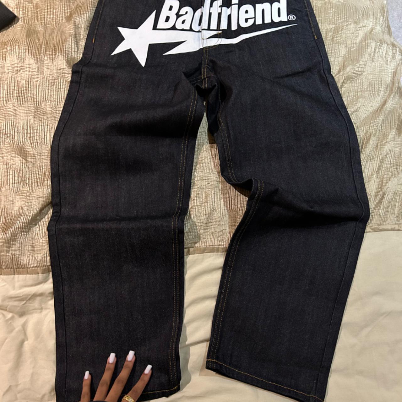 badfriend jeans w30 small stain on logo but hardly... - Depop