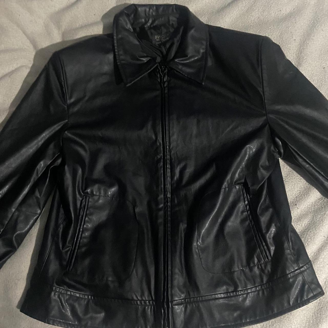 Vintage faux women’s leather jacket Size XL Let me... - Depop