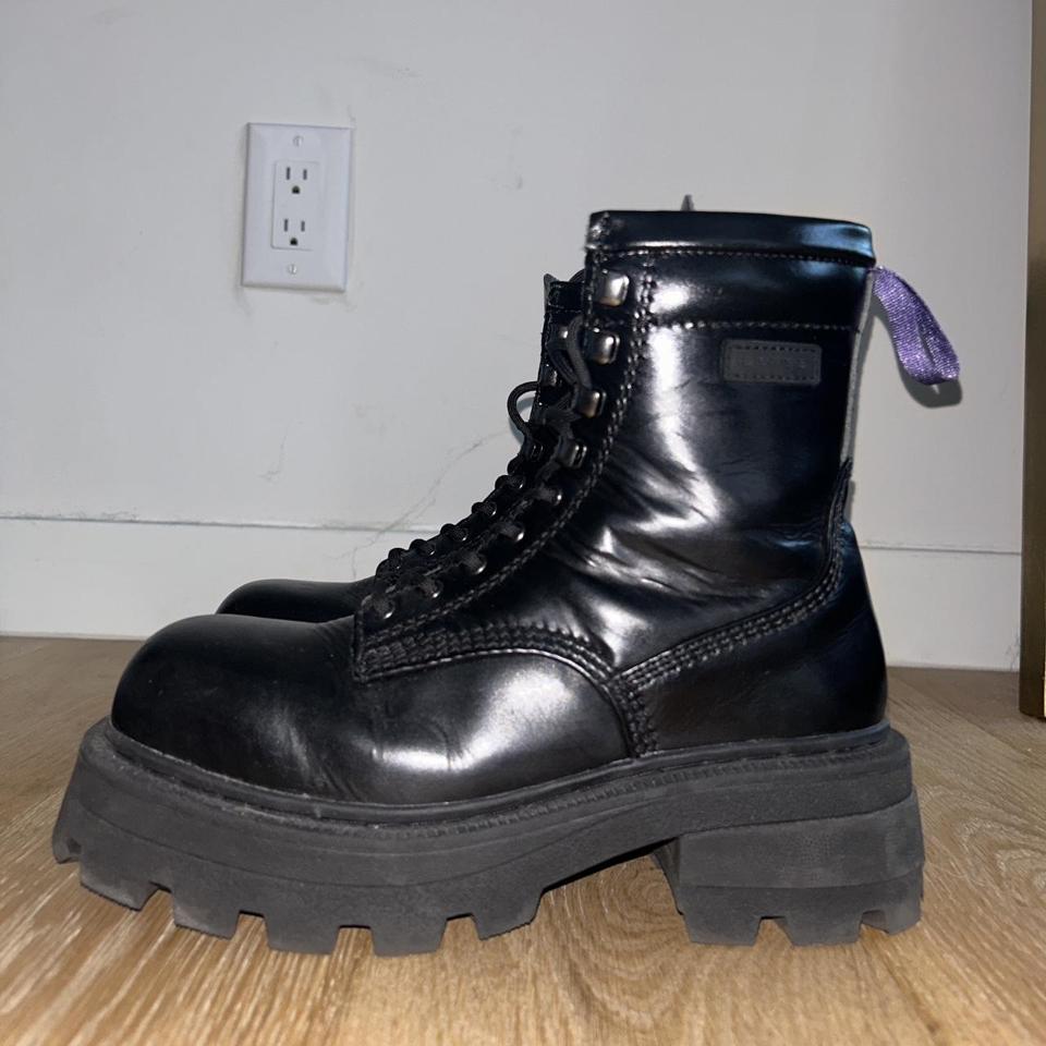 Eytys Michigan square toe leather chunky work boot /... - Depop