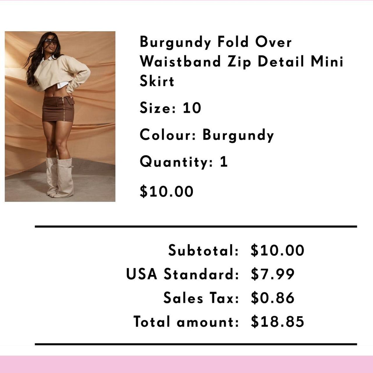 PrettyLittleThing Women's Burgundy and Brown Skirt Depop