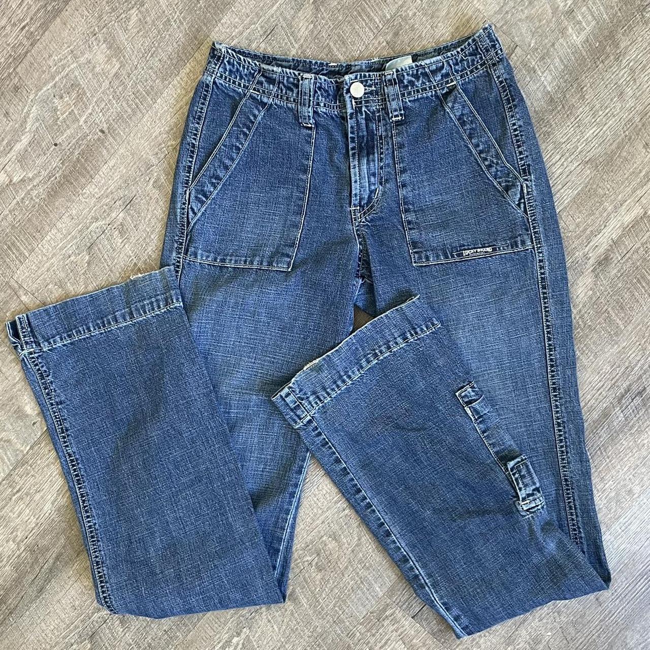 Lucky Brand Y2K low rise blue jeans. Size: 4 or - Depop
