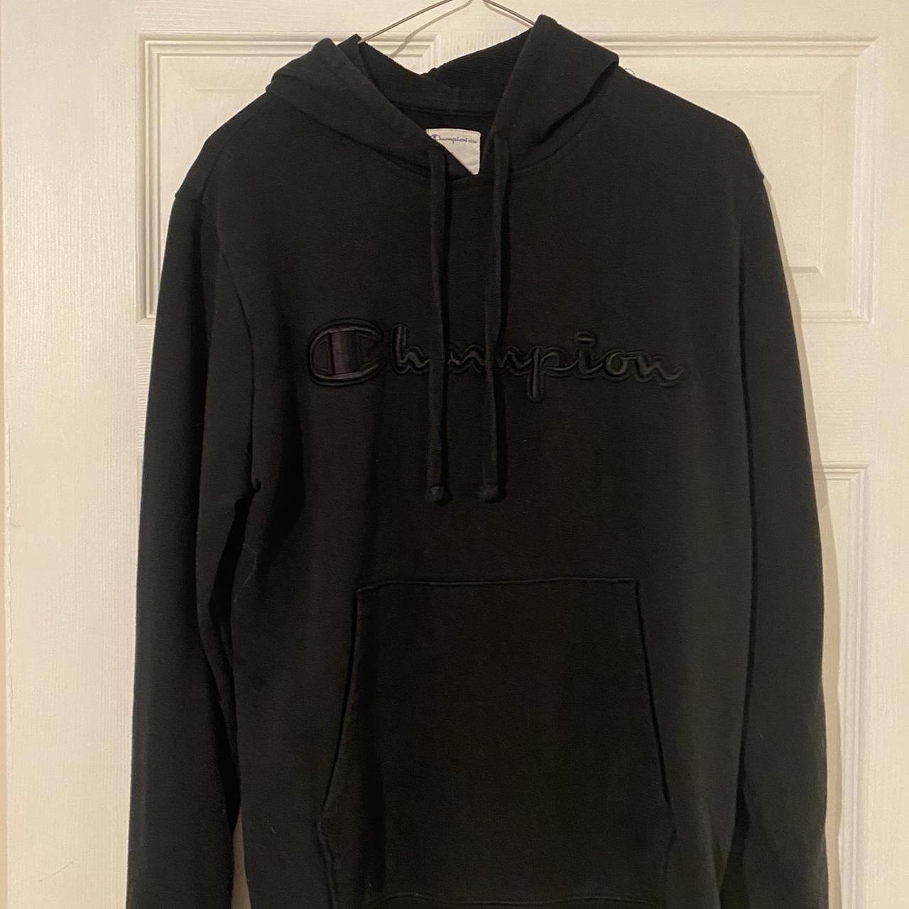 Champion super sales fleece black hoodie