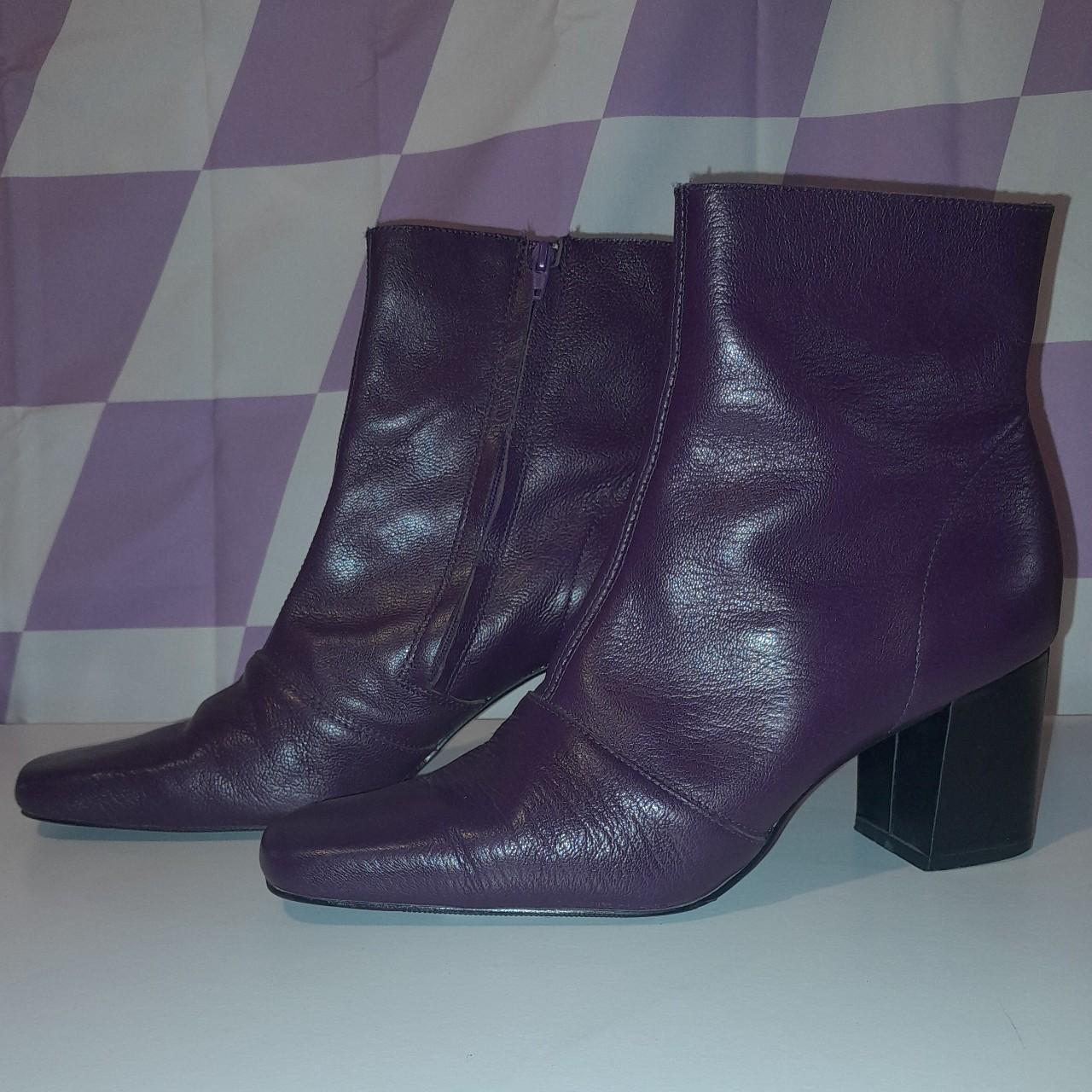 black and purple heels