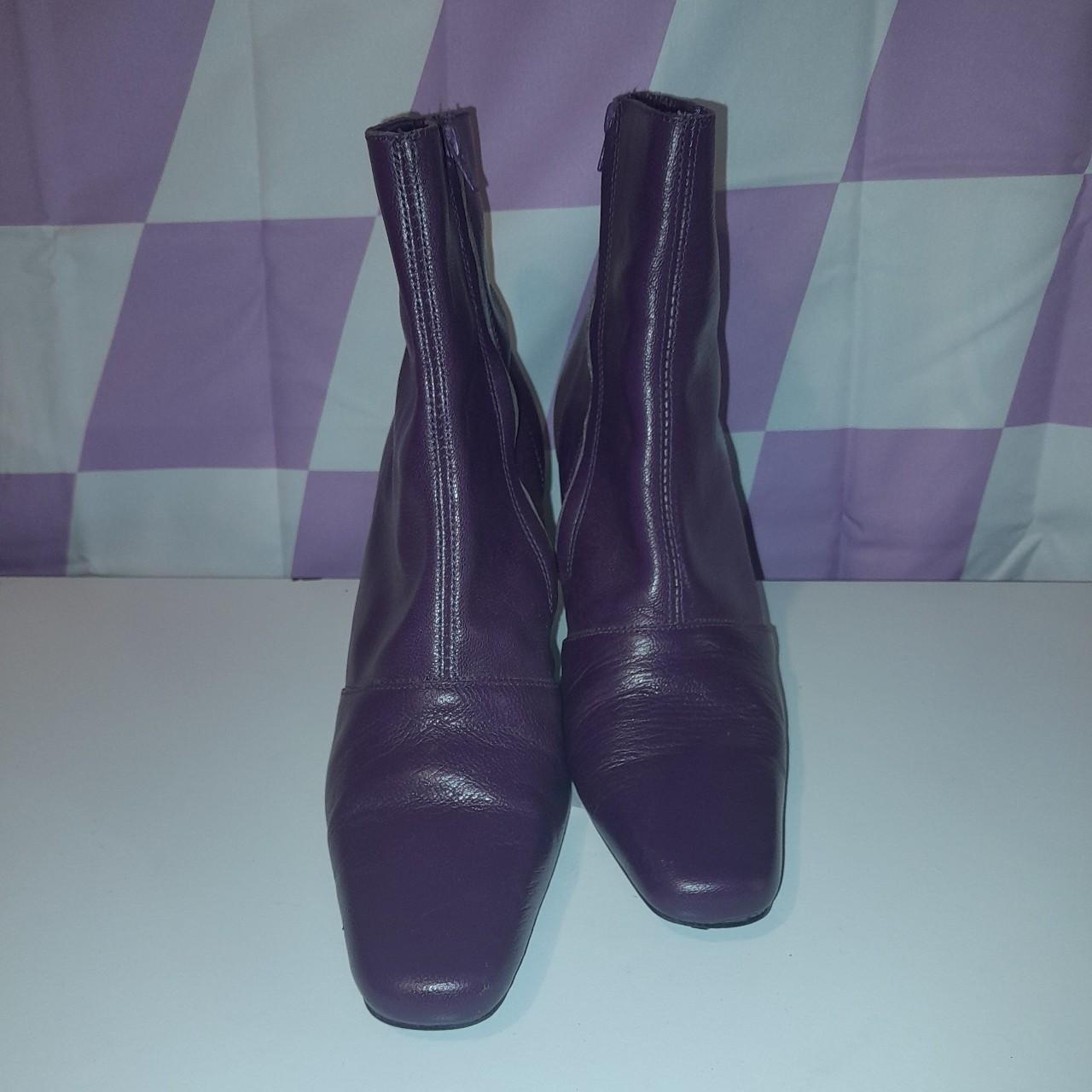 black and purple heels
