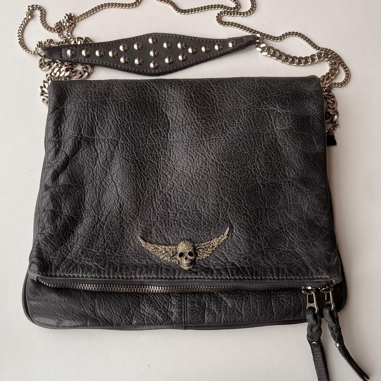 Zadig & Voltaire Women's Grey and Silver Bag Depop