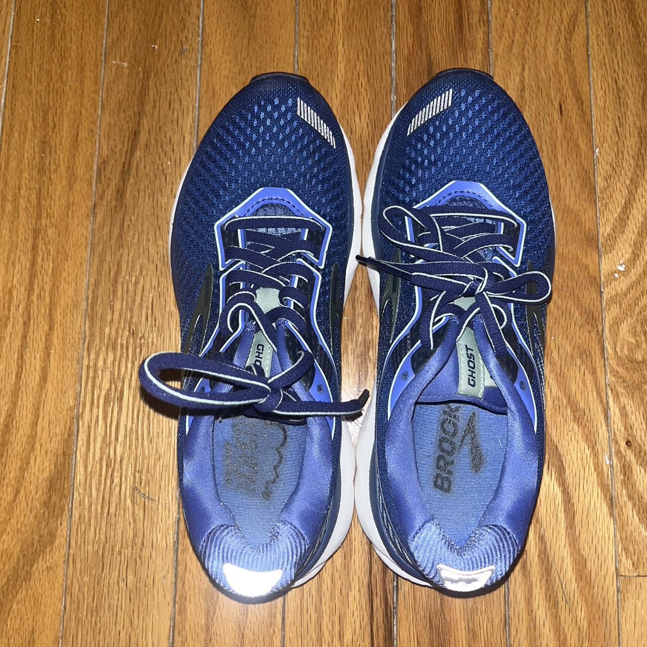 Brooks Women's Blue and Silver Trainers | Depop