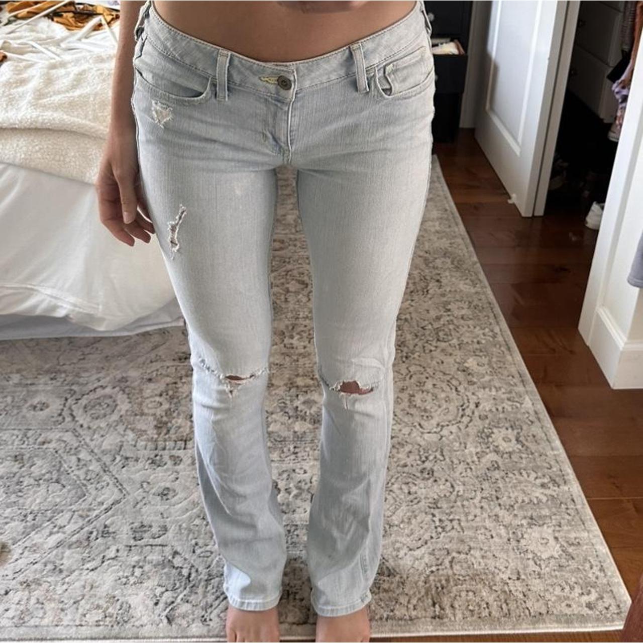 Hollister boot cut jeans. Size 3R. W 26 L 33. Light... Depop