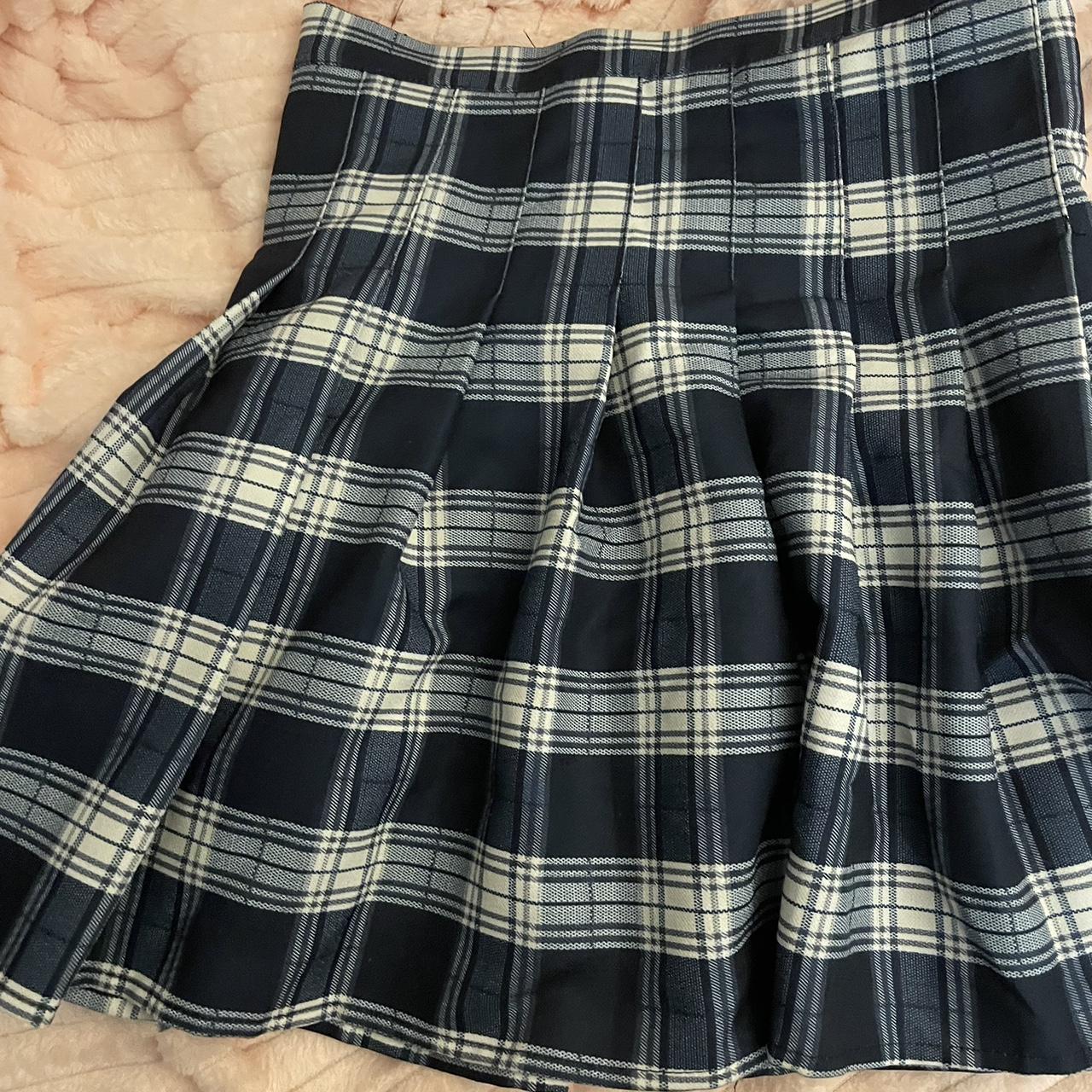 Blue plaid skirt - Depop