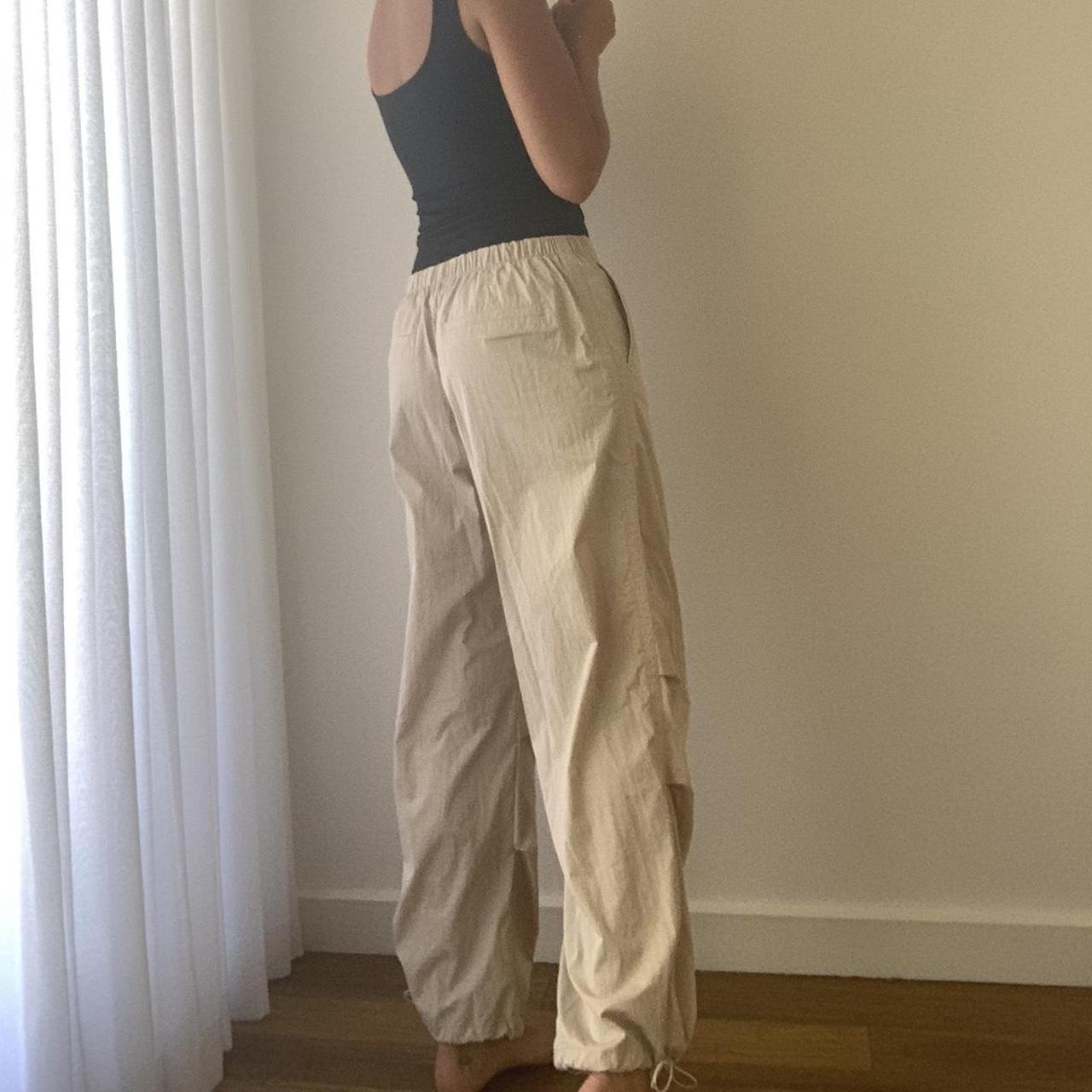 Zara Nylon joggers parachute pants in colour Depop