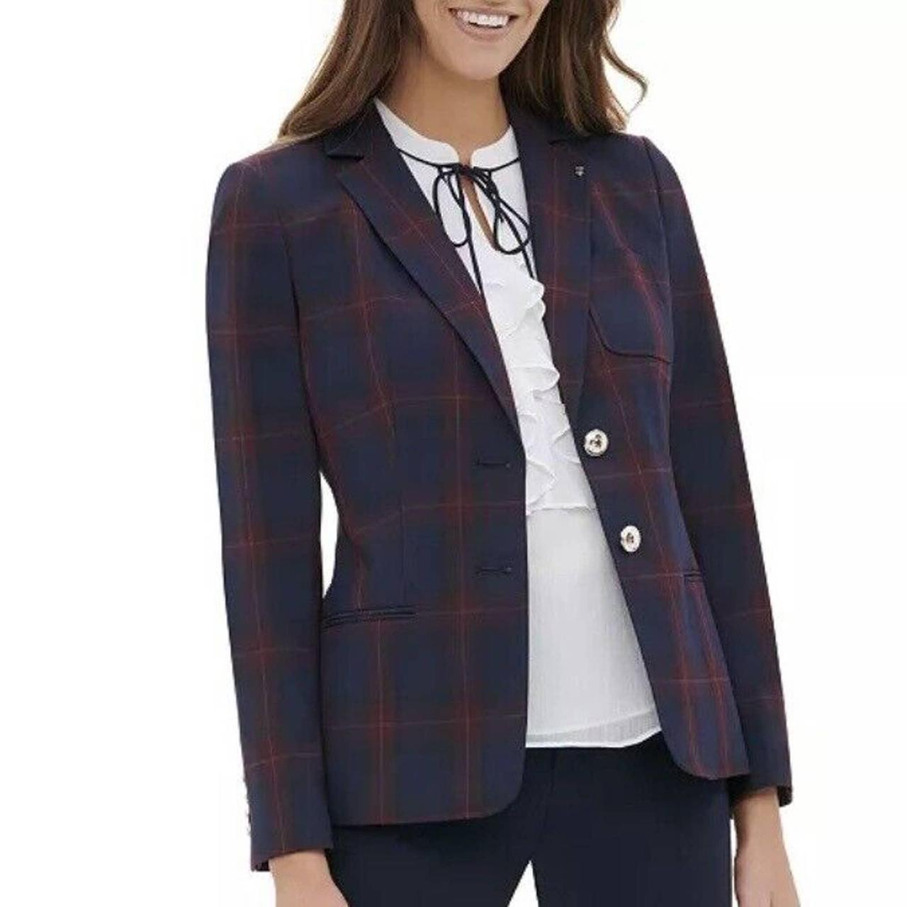 tommy hilfiger blazer womens plaid