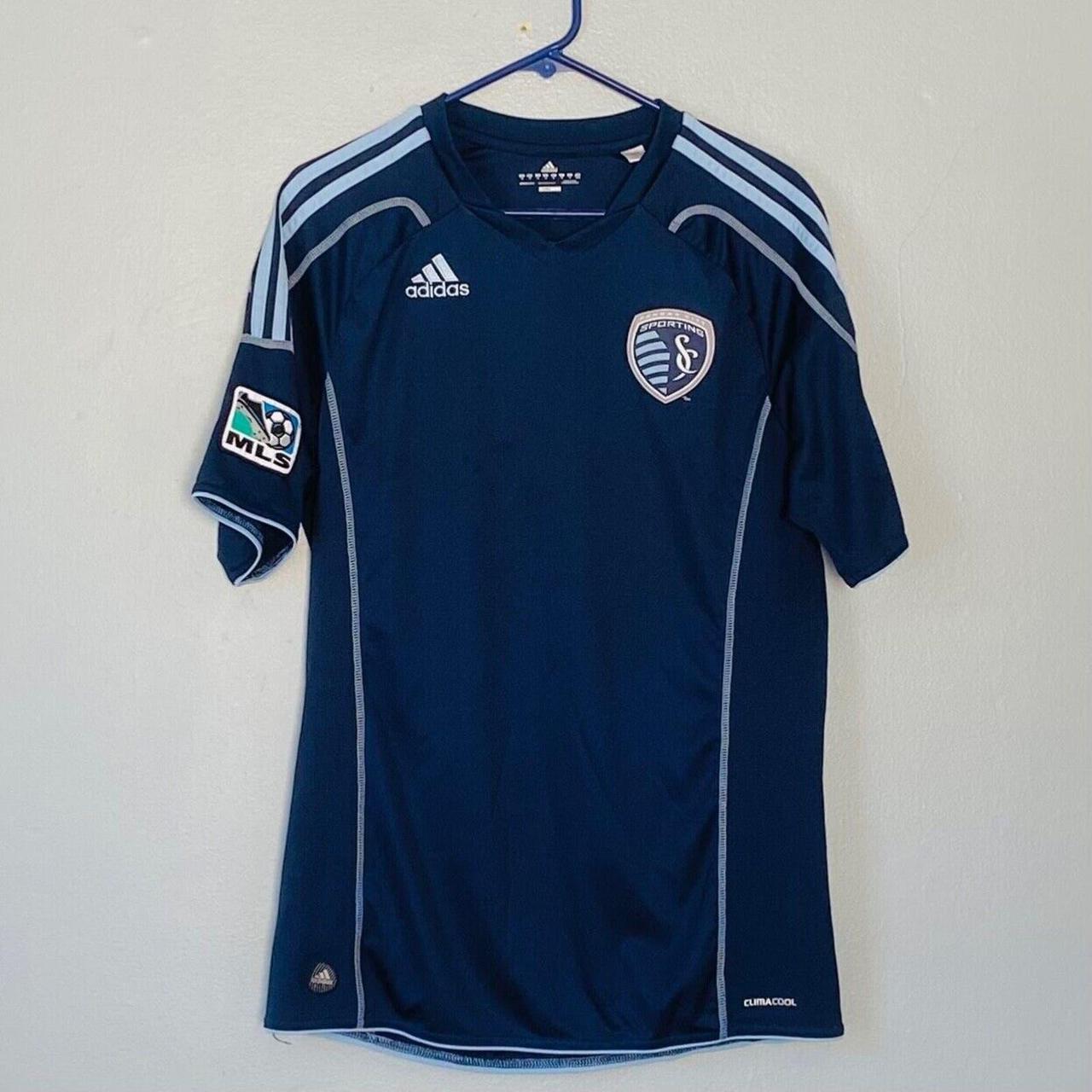 Aididas Sporting KC Jersey Mens Medium Blue MLS... Depop