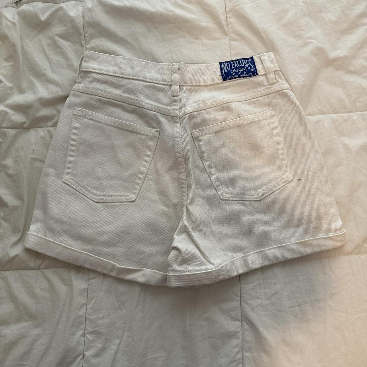 Vintage White Denim Shorts High-waisted. No excuses... - Depop