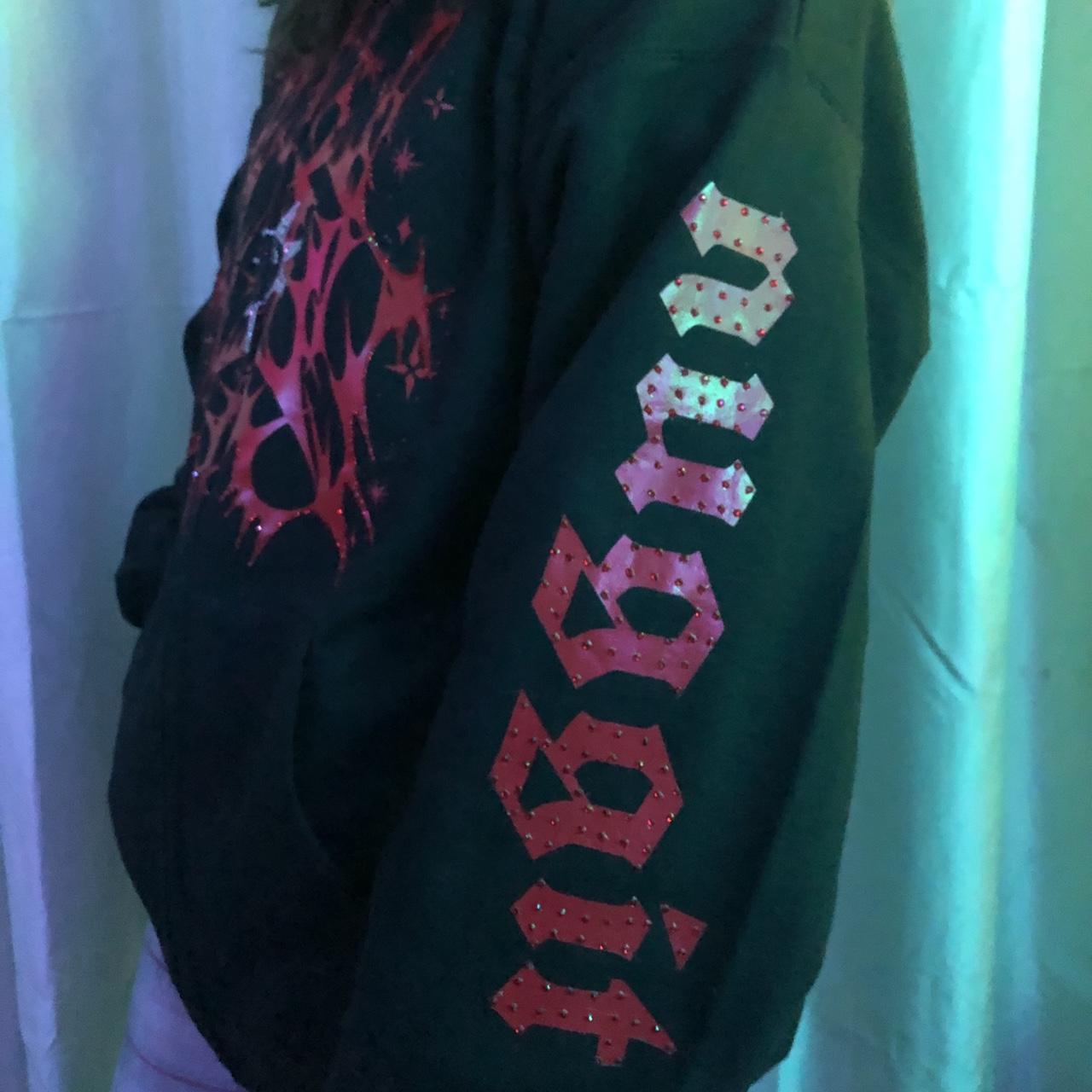 AWFULRUBY deals bedazzled logo hoodie