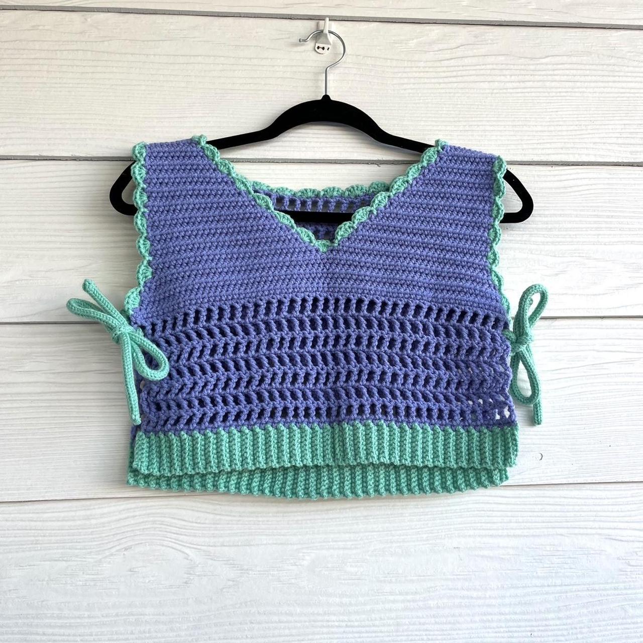 Crochet side tie sweater vest! • Handmade by me!,