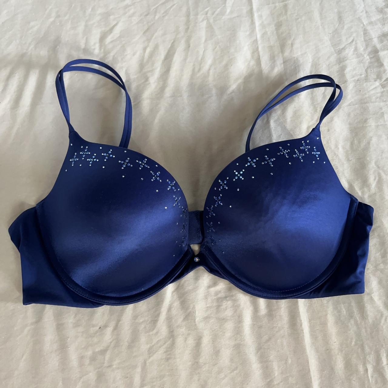 gorgeous super sexy push up navy blue sparkly... - Depop