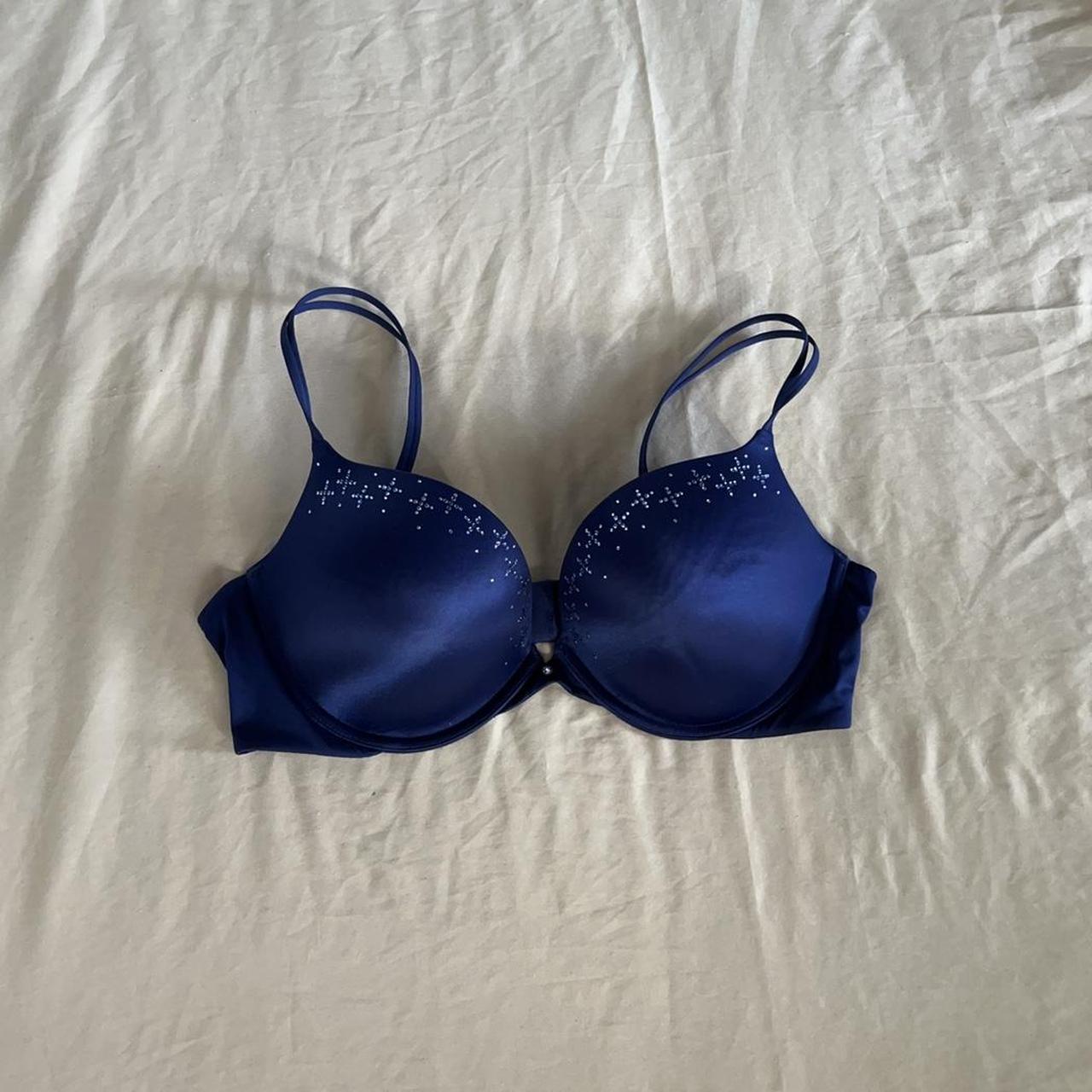 gorgeous super sexy push up navy blue sparkly... - Depop