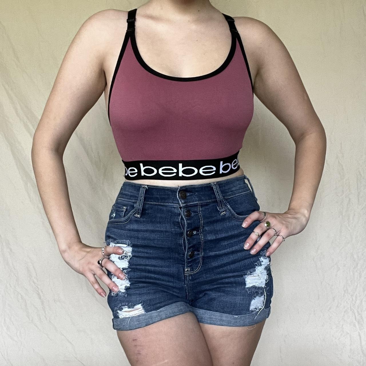 adorable pink bebe sports bra - shipping: $5 - open - Depop