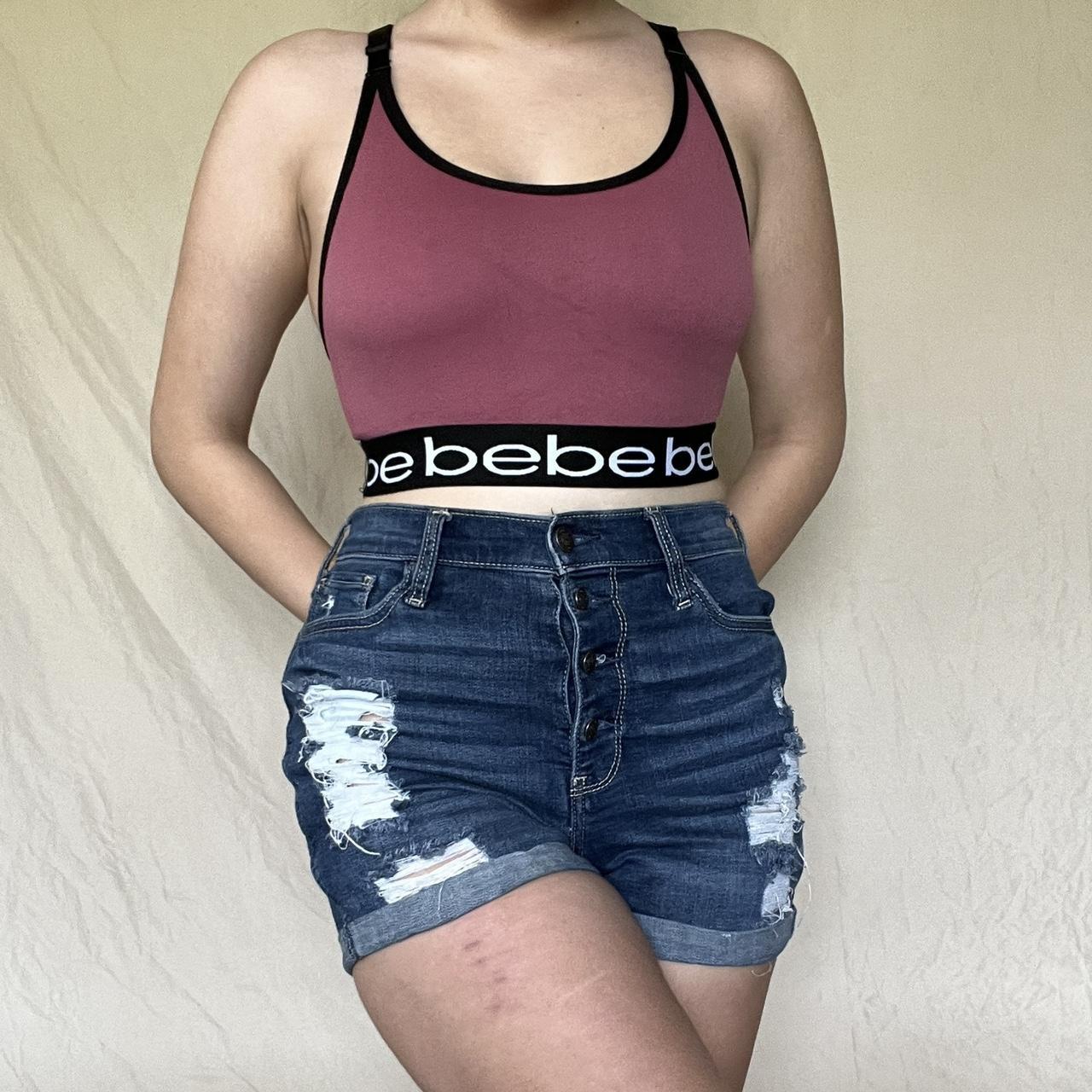 adorable pink bebe sports bra - shipping: $5 - open - Depop