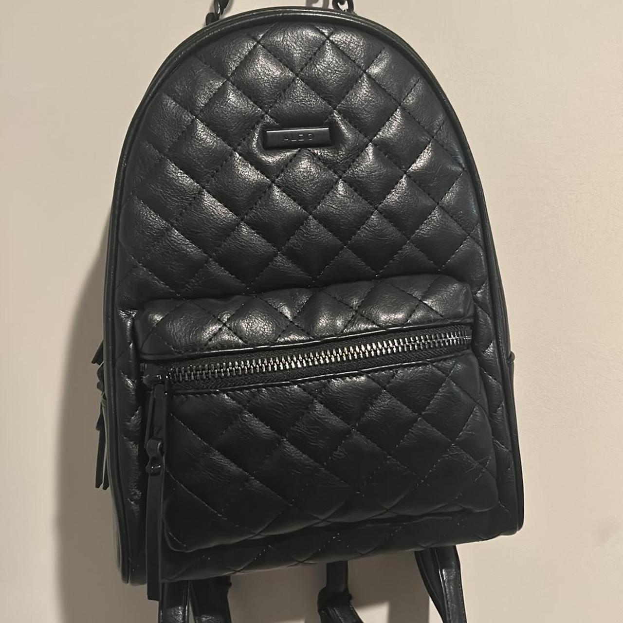 Aldo black leather backpack best sale