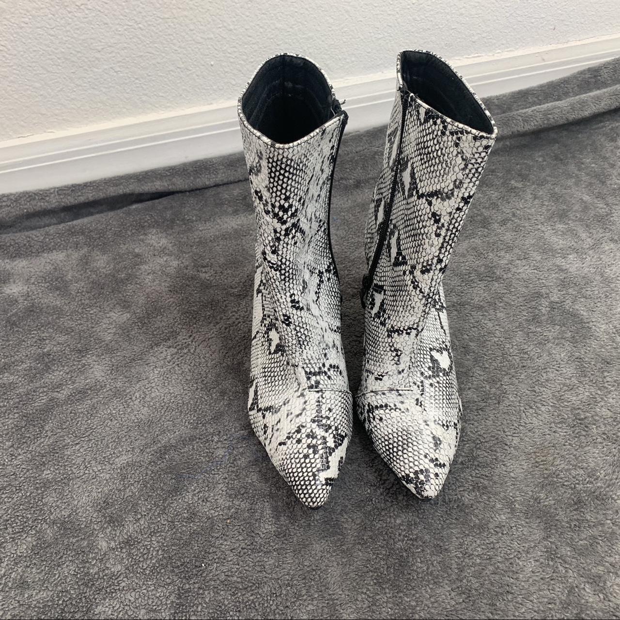 snakeskin ankle booties