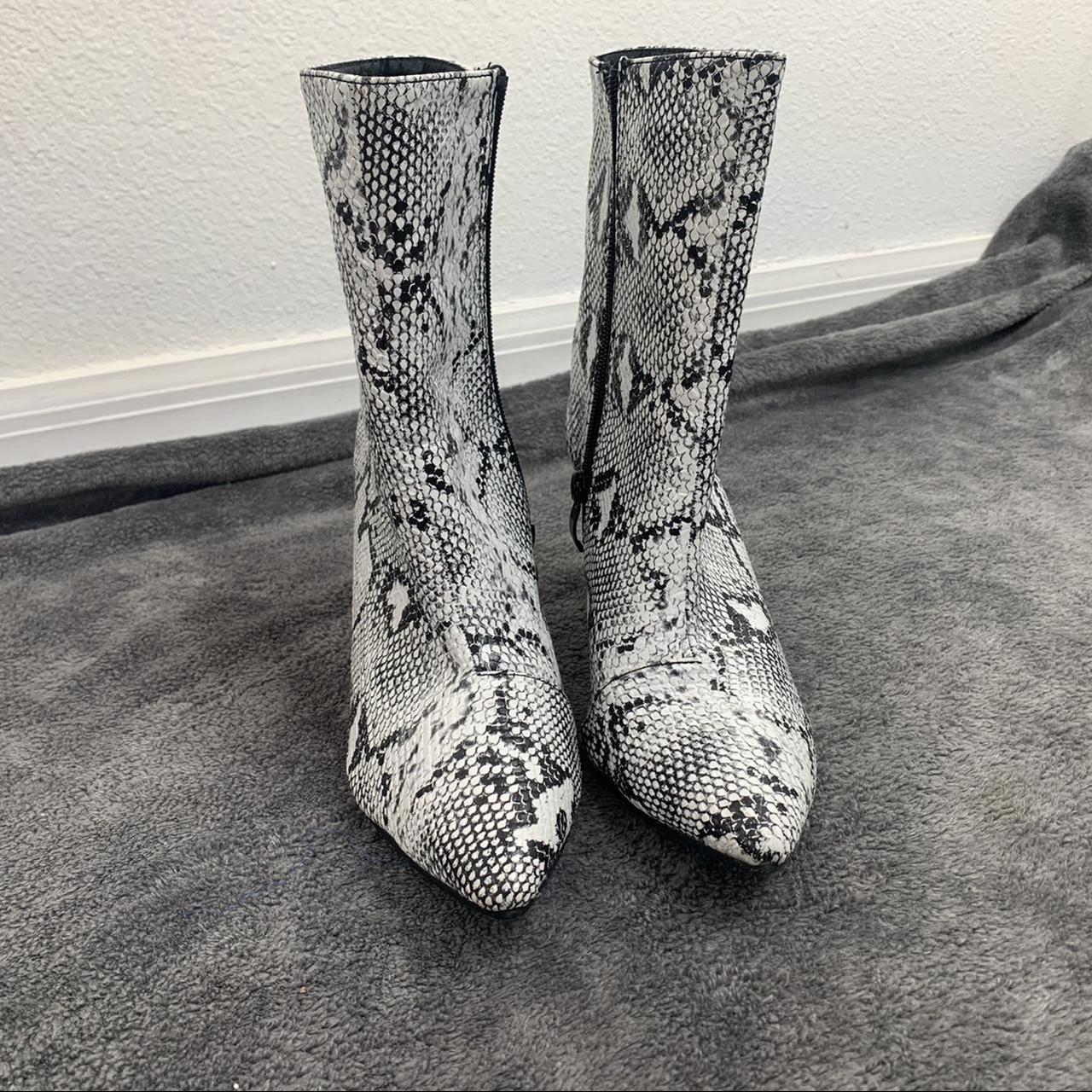 snakeskin ankle booties