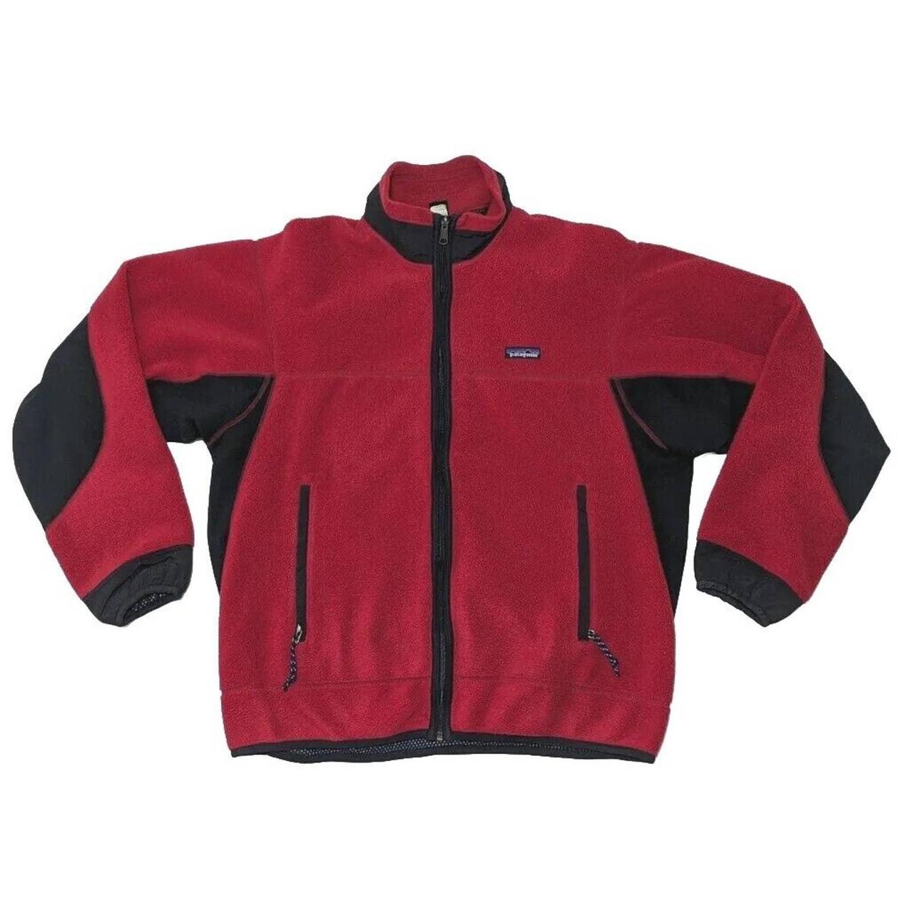 Vintage Patagonia Red Full Zip Up Fleece Jacket Size... - Depop