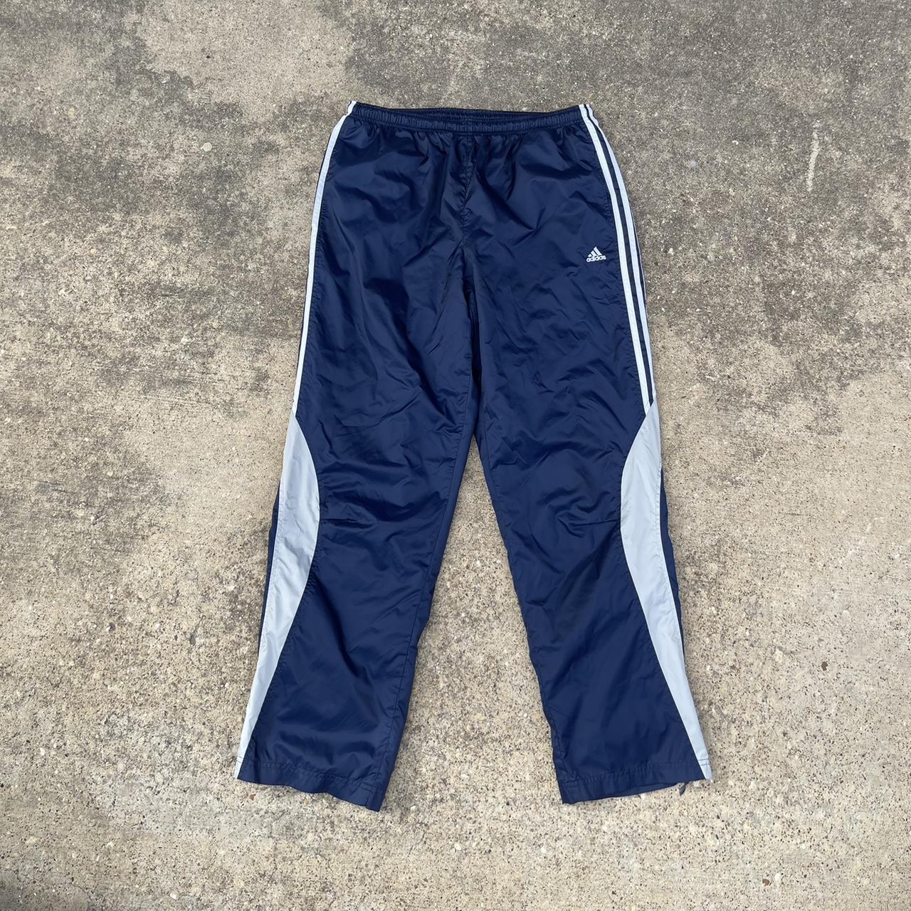 Y2K Adidas Track Pants Super Clean Leg Design Size... - Depop