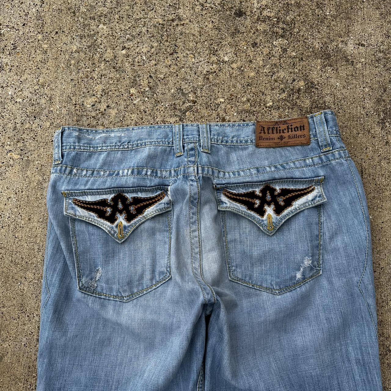 Affliction Men's Blue Jeans | Depop