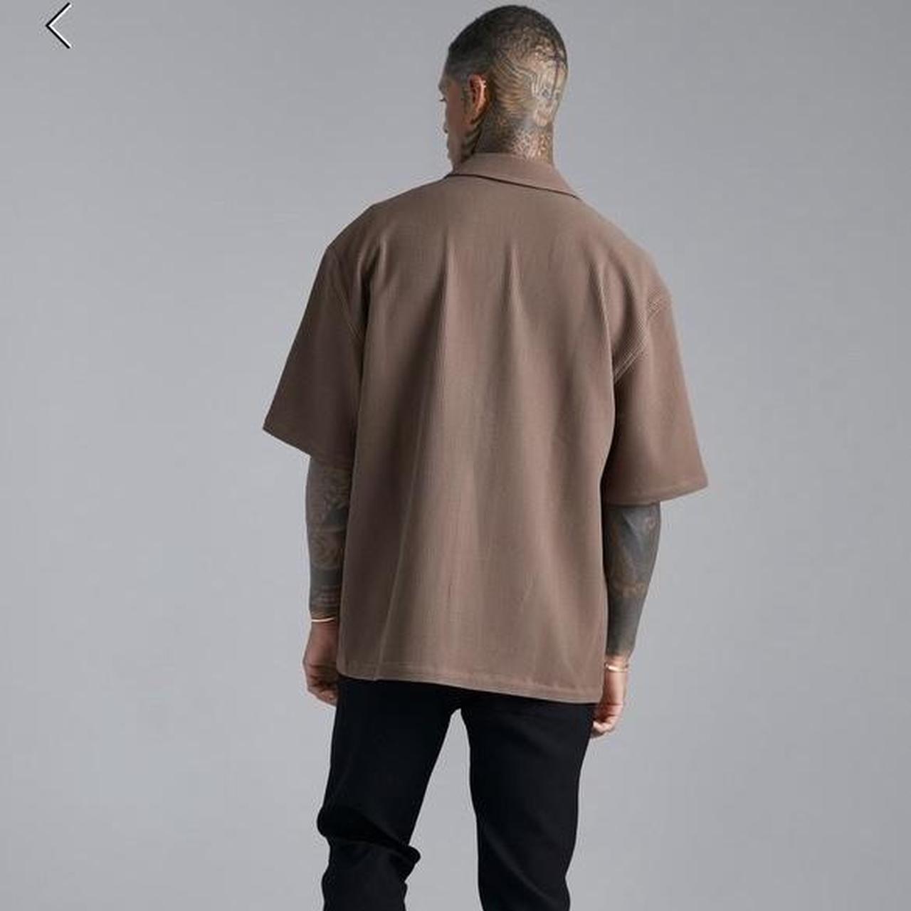 Pleated Short Sleeve Oversized Boxy Shirt