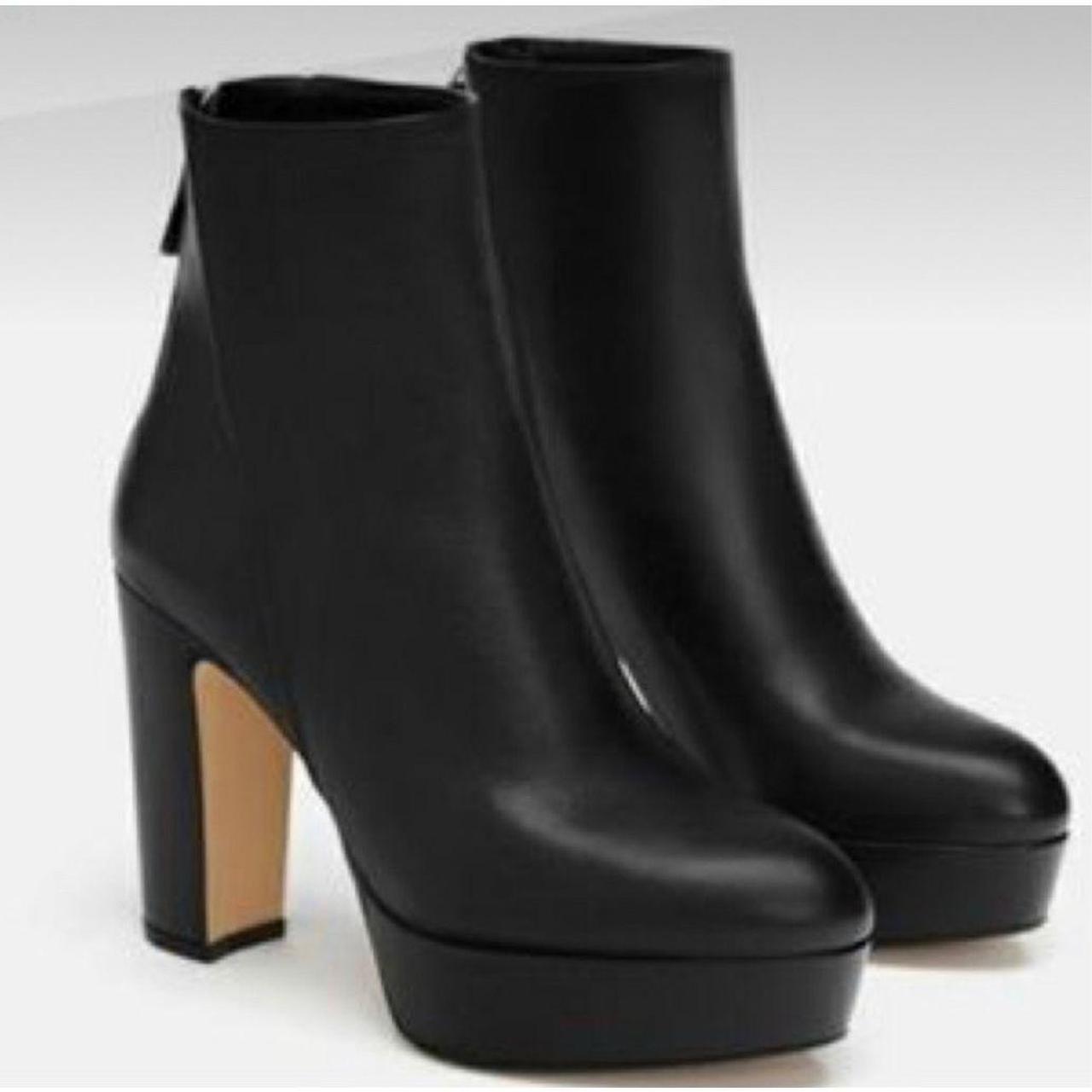 Zara leather platform ankle sales boots