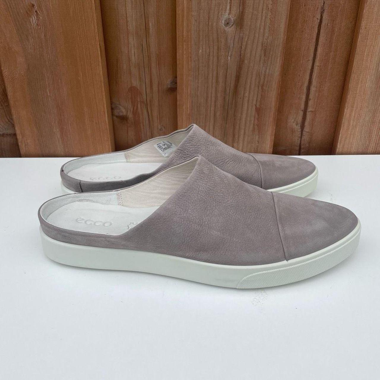 Ecco Gillian Slide Mule Gray Nubuck Leather Comfort