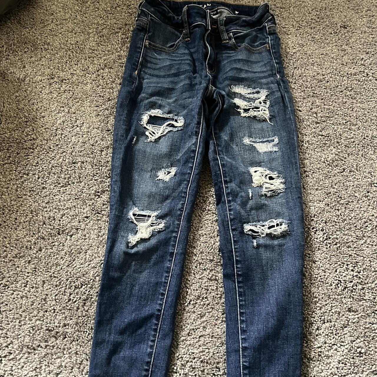 American Eagle ripped jeans dark wash Size 00,