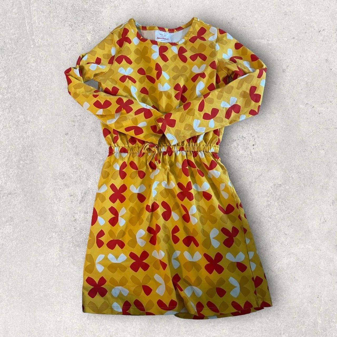 Hanna Andersson Long Sleeve Yellow Dress, Size 130 Depop